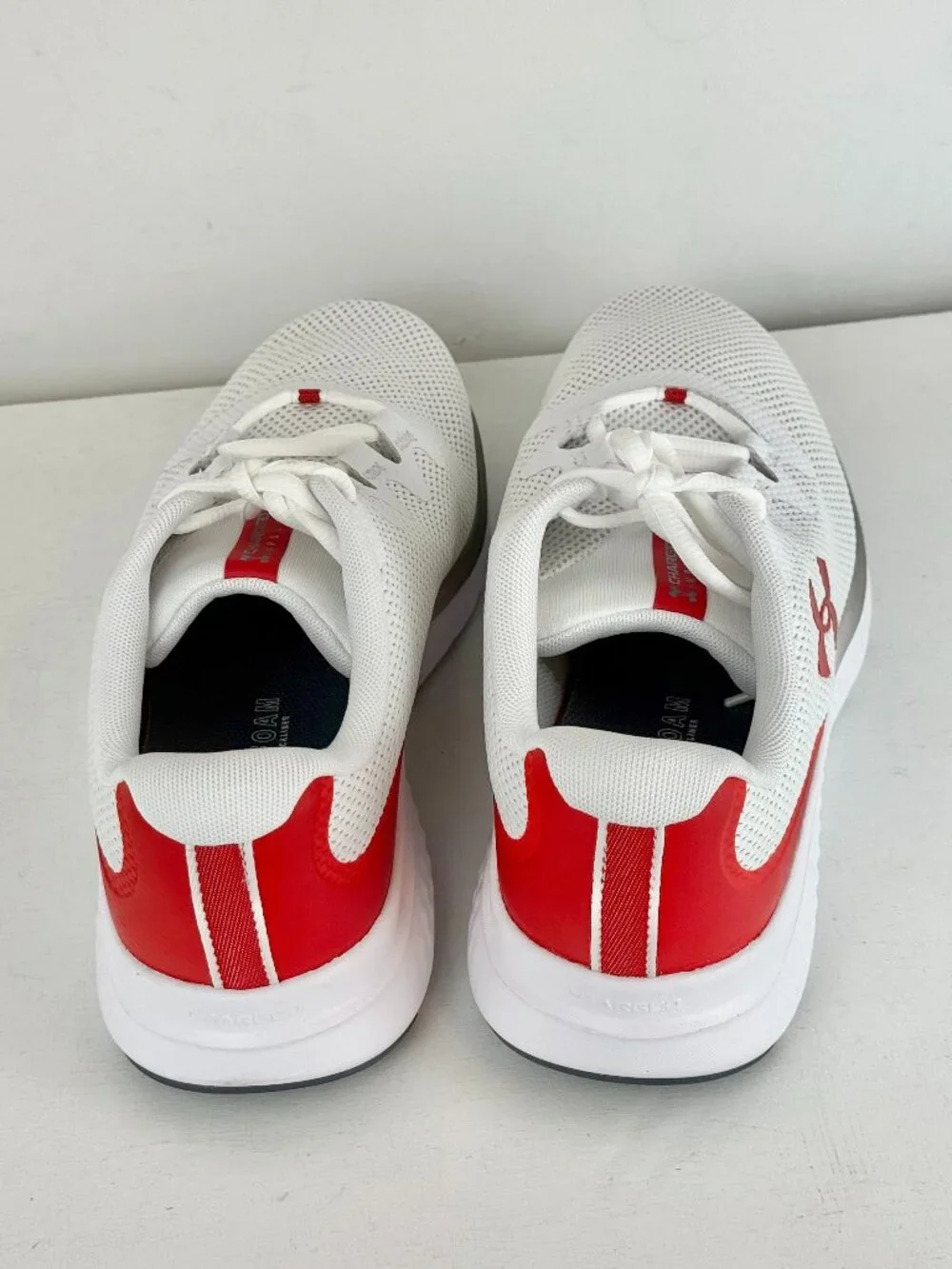 Men's 12 - Under Armour UA Charged Impulse 3 Running Shoe -White/Red 3025421-108